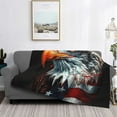 thumbnail image 2 of Rateoe USA Bald Eagle Pattern Flannel Throw Blanket, Ultra-soft Blanket for Bed, Couch, Car, Hypoallergenic Anti-pilling blanket-80"x60"(Horizontal), 2 of 6