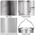 thumbnail image 4 of Pot en Acier Inoxydable 750 ml Tasse d'Eau Portable avec Couvercle et Poignée Pliable Camping Extérieur, 4 of 8