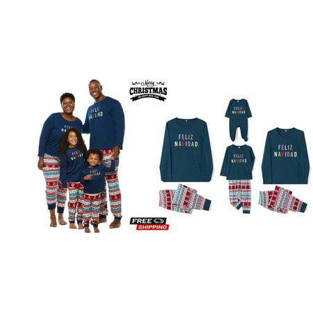 

Christmas Pajamas For Family Set Letters Print T-shirt + Pants