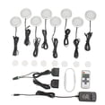thumbnail image 1 of Dimmable LED Under Cabinet Kitchen Counter Showcase Lighting Fixture with Plug In and Dimmable Wireless RF Control, 8Ultra Slim Puck Lights Kit, 1 of 7