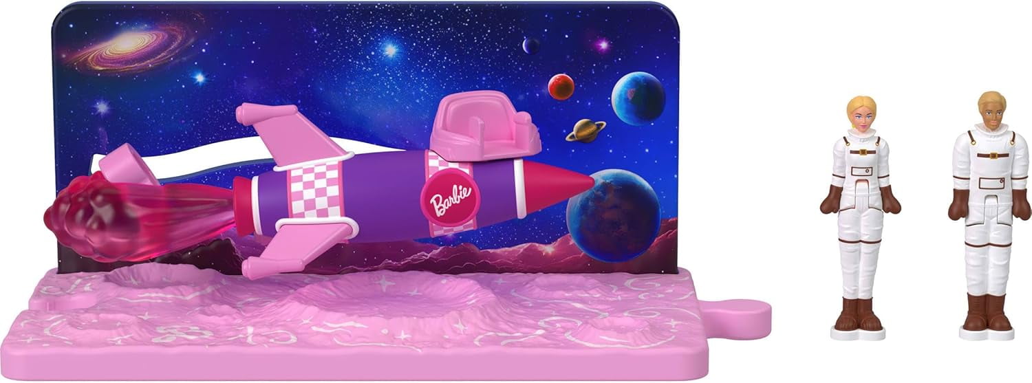 Barbie Mini Barbie Land Barbie The Movie Vehicle Collection, Includes 2 1.5-inch Dolls & Vehicles Inspired by the Film SET OF 4