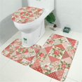 thumbnail image 2 of Pioneer Flower Floral Print Pattern Bathroom Rugs Sets 3 Piece,Toilet Cover Set,Absorbent Non Slip Bathroom Mats Sets with U-Shaped Contour Rug Toilet Rug Set, 2 of 5