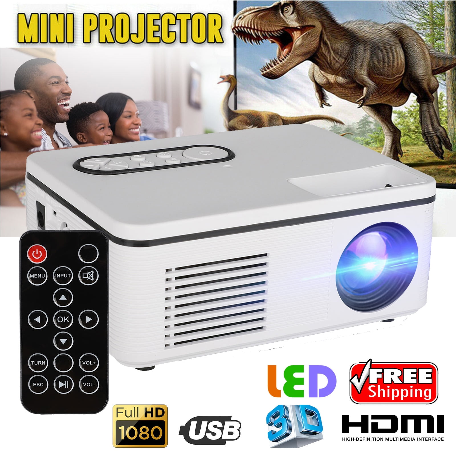 Home Mini Projector 320 240 Pixels Support 1080p Av Usb Sd Card Hdmi Interface Compatible With Fire Tv Stick Ps3 Ps4 Xbox Tv Boxes Iphone Android Tablet Laptops Walmart Com Walmart Com