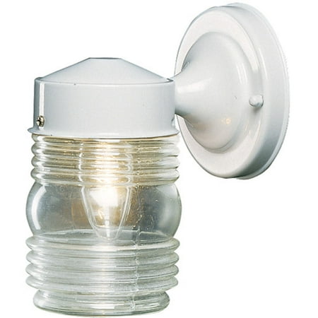 

Hardware House Wall Mounted Jelly Jar Light with White Finish