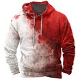 thumbnail image 2 of Men's Blood Graphic Print Hoodie Masquerade Party Essential Lightweight Horror Comfort Halloween Christmas Hooded Sweatshirt Polyester Spandex Blend Pocket Pullover, 2 of 5