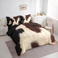 thumbnail image 3 of jejeloiu Country Farmhouse Bedding Comforter Set 7-Piece,Brown Beige Cowhide King Bedding Sets,Cattle Hide Bed Sheets For Child,Microfiber Bedroom Decor Reversible, 3 of 8