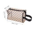 thumbnail image 2 of 1 Pc Mesh Flocking Heart Pattern Makeup Bag for Vacation Beige Mesh Fabric, 2 of 6