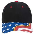thumbnail image 3 of 6 Panel Low Profile American Flag Patriot USA Baseball Cap, Black/Red/Red, 3 of 3