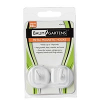 Metal Magnetic Hooks 2/Pkg-White