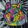 thumbnail image 2 of Colorful Majestic Neon Atric Wolf | Dean Russo Art Animal Lover Unisex Hoodie Sweatshirt, Spiral Black, XL, 2 of 5