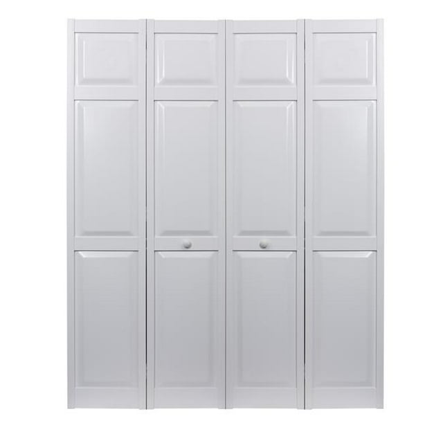 Spectrum SEAPP48 48 x 80 in. Seabrooke PVC Raised Panel Bifold Door, White