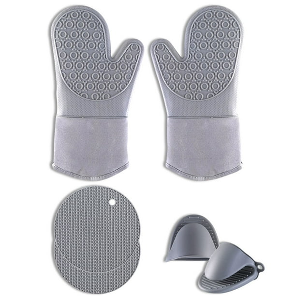 Juego de guantes para horno, guantes de silicona con aislamiento térmico, hornos de cocina, pinzas para pellizcar, kit de almohadillas de panal, 6 piezas / juego Inevent HA008765-02