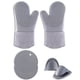 thumbnail image 1 of Juego de guantes para horno, guantes de silicona con aislamiento térmico, hornos de cocina, pinzas para pellizcar, kit de almohadillas de panal, 6 piezas / juego Inevent HA008765-02, 1 of 7