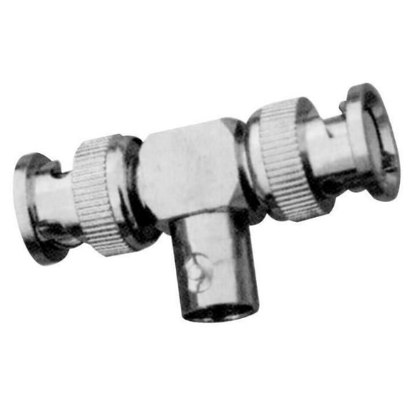 PRO SIGNAL - BNC Socket to 2x BNC Plugs Tee Adaptor, Nickel Plated Brass Body