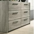 thumbnail image 6 of Roundhill Furniture Lenca 6-Drawer Dresser with Mirror - Weathered Gray, 6 of 7