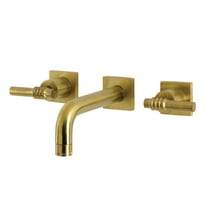 Kingston Brass KS6127ML Milano Double-Handle Wall Mount Bathroom Faucet, Brushed Brass