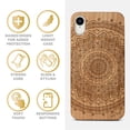 thumbnail image 4 of Case Yard Wooden Case Outside Soft TPU Silicone, Slim Fit Shockproof Wood Protective Phone Cover for Girls Boys Men and Women, Supports Wireless Charging Mandala 2 Design case for iPhone-XR, 4 of 7