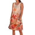 thumbnail image 1 of Vestido de Lino de Algodón de Color Sólido Vestido de Ajuste Suelto sin Mangas con Bolsillos, Ropa de Verano de Lino de Algodón para la Playa Y el Hogar, 1 of 5