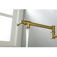 thumbnail image 2 of Izzovium Wall Mounted Pot Filler Faucet, Modern Brass Swing Arm with Two-Attachment Design, Brushed Gold Finish, 15.5in Length for Easy Stovetop Filling, 2 of 10