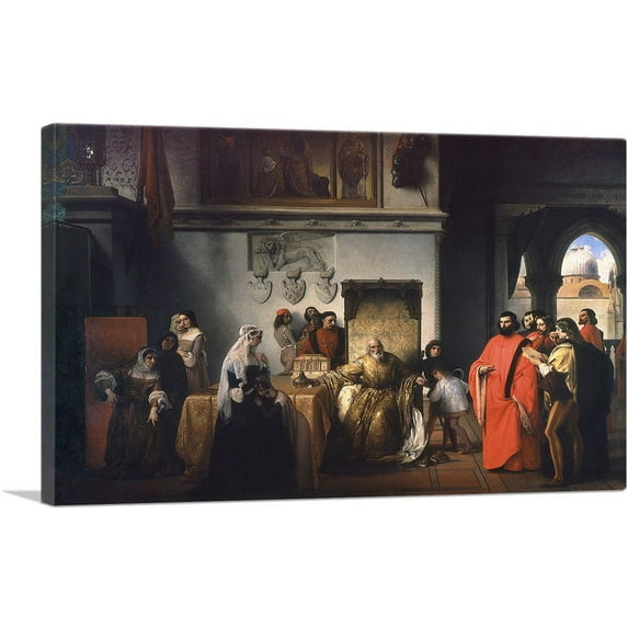 ARTCANVAS Francesco Foscari Destitute 1844 Canvas Art Print by Francesco Hayez - Size: 18" x 12" (1.50" Deep)