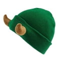 thumbnail image 2 of Devil Horn Knitted Beanie Hat Winter Men Women Skull Hat with Horns Outdoor Skiing Cold Weather Warm Handmade Demon Horn Knitting Hat, 2 of 8