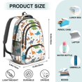 thumbnail image 5 of White Dinosaurs Fossils Plants Pattern Cute School Backpack Bag with Padded Back and Adjustable Shoulder Straps 16.9 X 12.6 X 5.9 Inches, 5 of 5