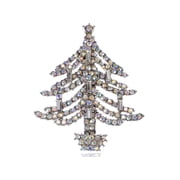 Dazzling Crystal Rhinestone Christmas Tree Holiday Fashion Jewelry Pin Brooch