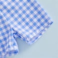 thumbnail image 5 of REDARER Baby Boys 2 Piece Rash Guard Swimsuit Long Sleeve Gingham Plaid Trunks With Sun Hat Summer Beach Pool Bathing Suit,12-18 Months, 5 of 5
