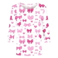 thumbnail image 4 of Htigea Womens 3/4 Sleeve Crewneck T-Shirts Cute Bowknot Graphic Printed Shirts Tunic Tees Romantic Valentines Day Gift Tops for Women White,XXL, 4 of 5