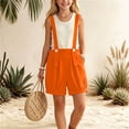 thumbnail image 2 of Odeerbi Niños Niñas Verano Total Shorts Dance Party Performance Suspenders Shorts, 2 of 9