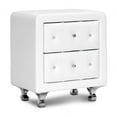 thumbnail image 3 of Baxton Studio Stella Crystal Tufted White Upholstered Modern Nightstand, 3 of 6