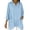 Light Blue, variant on Fall 100%Cotton Women's Fashion Solid Color V Neck Long Sleeve Tops Blouses Slit Short In Front Long Back Top