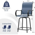 thumbnail image 4 of 5 Pieces Patio Swivel Bar Set, All Weather Outdoor High Top Bar Stool Bistro Set with 4 Bar Chairs and Glass Table for Home, Backyard, Garden, Lawn, Porch (Blue), 4 of 6