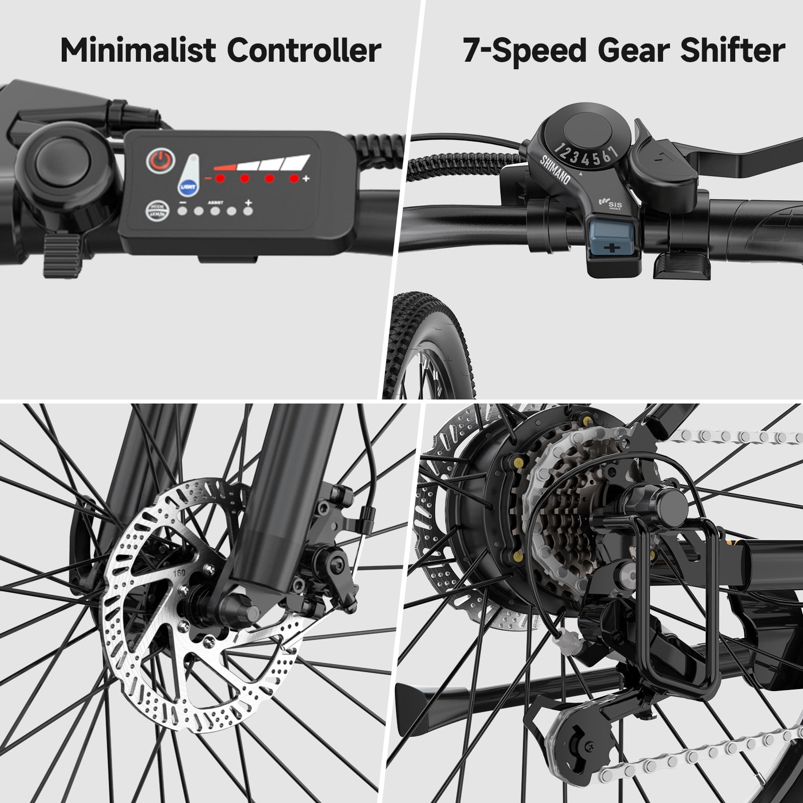 Helokeep M2601 Electric Bike for Adults, 26"x4.0 Tire E-Mountain Bicycle, Peak 750W Motor 48V 7.8Ah Removable Battery 7-Speed E-Bike UL2849, Blue