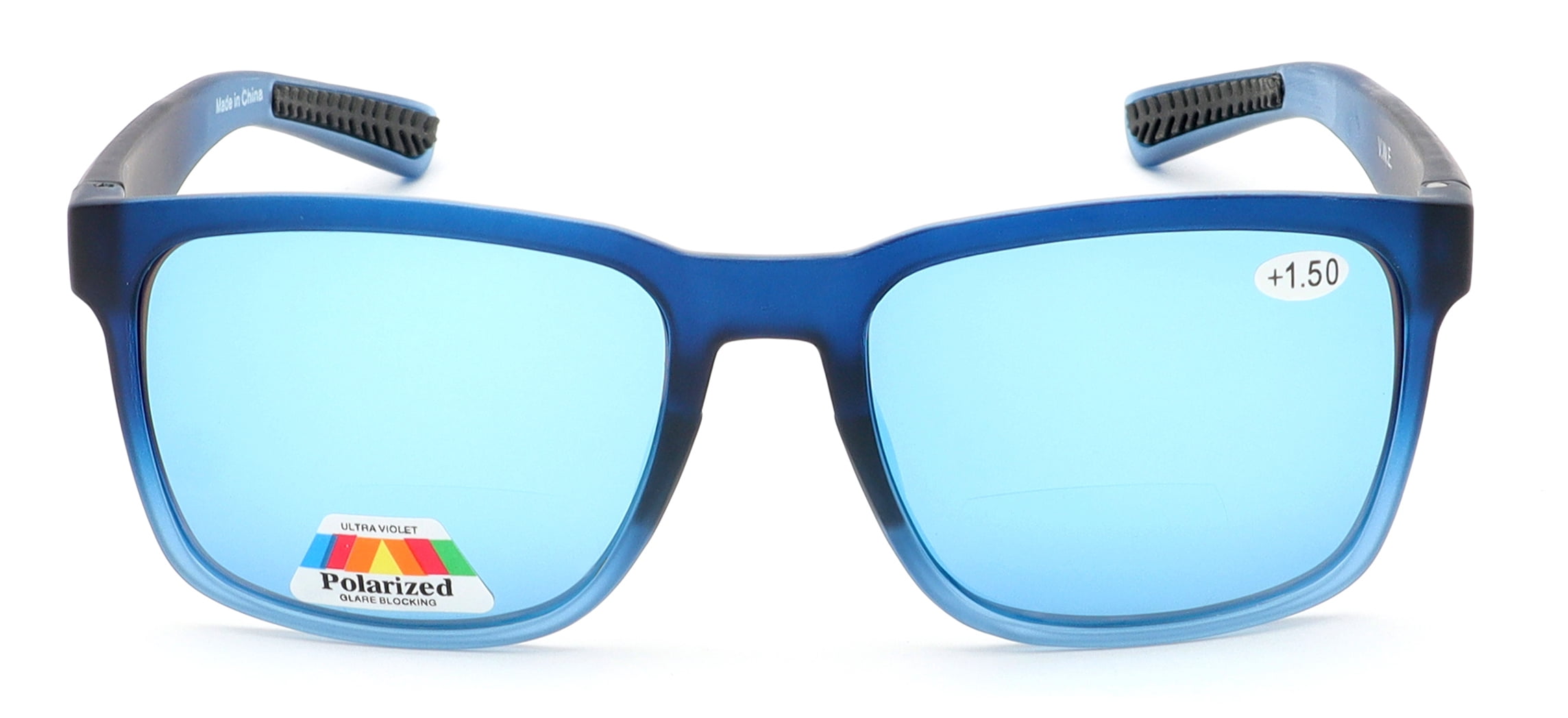 Men Tinted Polarized Bifocal Reading Fishing Sunglasses - Lightweight TR90 - UV Protection Reader 2.50 CR02