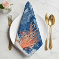 thumbnail image 2 of Blue Coastal Whale Cloth Napkins, Farmhouse Nautical Starfish Coral Leaf Washable and Reusable Dinner Napkins Set of 2, Table Napkin for Kitchen Party Birthday Wedding Hotel Housewarming 20"x20", 2 of 9