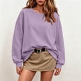 thumbnail image 2 of Womens Sweatshirts No Hood Oversized Crewneck Pullover Long Sleeve Tops | Fall Sweatshirts For Women 2026 Crew Neck Hoodie Pullover Fleece Plain Comfy Cozy Casual Travel Clothes,3XL, 2 of 8