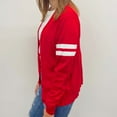 thumbnail image 3 of Hip Hop 50's Shop Women's V Neck Knit Varsity Cardigan Sweater Letterman Lightweight (Small Red), 3 of 8