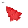 thumbnail image 2 of Christmas Tree Shaped Snack Tray | 3-Compartment Fruit & Candy Serving Dish for Holiday Parties & Daily Use | Set of 2 Plastic Trays, 2 of 6