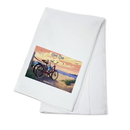 

Cape Cod Massachusetts Painterly The Beach Is Calling (100% Cotton Tea Towel Decorative Hand Towel Kitchen and Home)