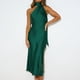 thumbnail image 3 of Vestidos de Fiesta Elegantes con cuello Halter para mujer vestido de fiesta de satén con espalda descubierta y abertura Ygjytge Verde T L para Mujer, 3 of 6