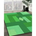 thumbnail image 2 of Ahgly Company Indoor Square Patterned Neon Green Area Rugs, 8' Square, 2 of 6