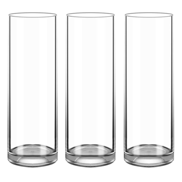 Jarrón de cristal Keketin, cilíndrico transparente, 30 cm de alto, paquete de 3