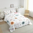thumbnail image 4 of Rainbow Flowers Bedding Nursery Cute Colorful Boho Rainbow Comforter Set Queen, Watercolor Floral Iridescent Stripes Dots Bedding Comforters & Sets Spring Botanical Quilt, 4 of 6