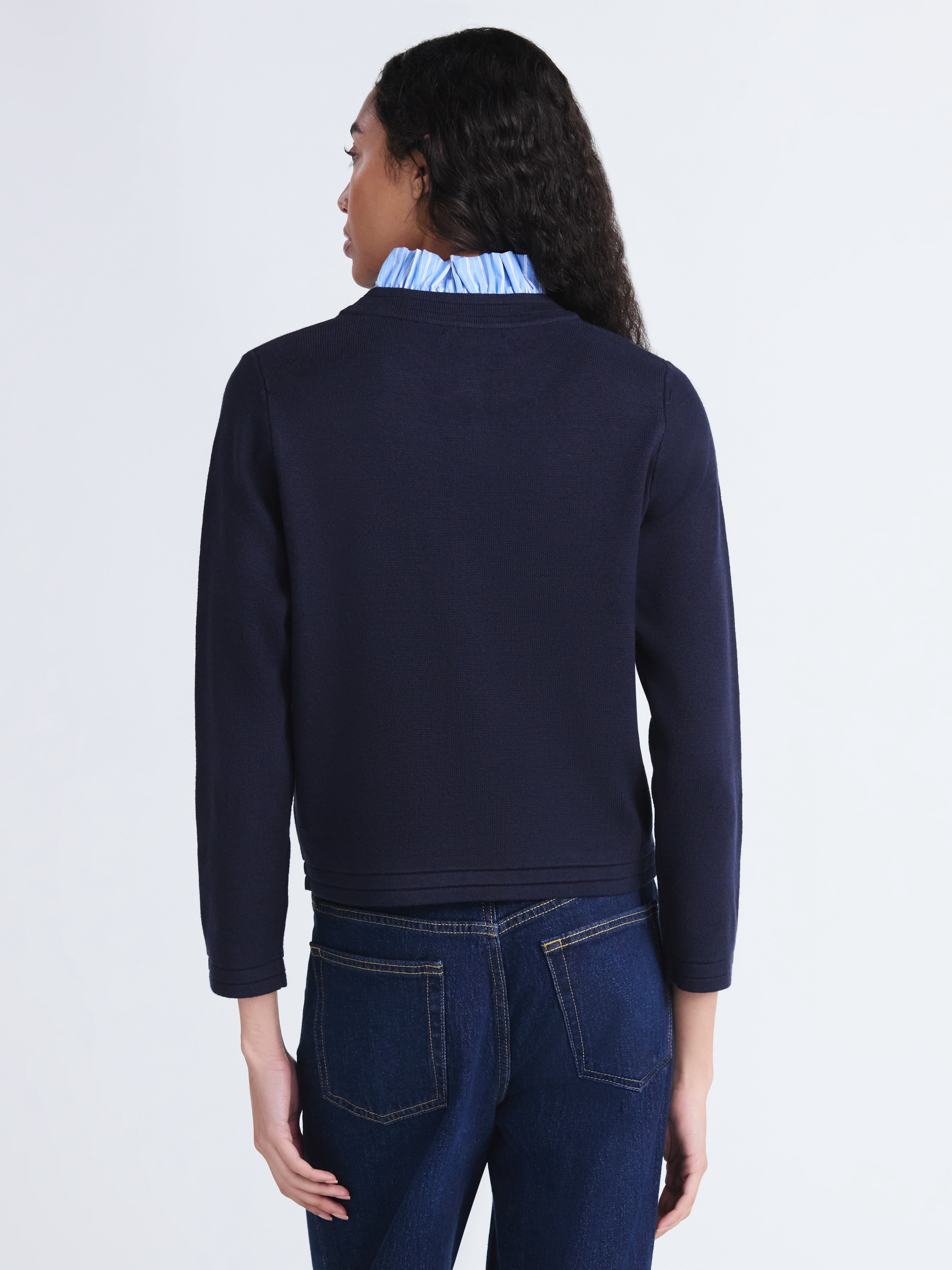 Free Assembly Women's and Women's Plus Ruffle Neck Chest Pocket
