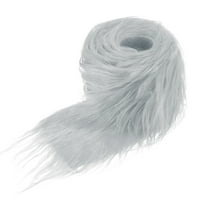 Uxcell Faux Fur Fabric Precut Strips, 59x4 Inch Plush Faux Fur Fabric Square for DIY Crafts [Light Grey]