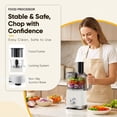 thumbnail image 4 of Food Processor 10.5 Cup, Vegetable Choppers with Slicing Shredding Chopping Kneading, Dishwasher Safe, Food Grinder, Stainless Steel Blades, for Smoothie Fruit Dough, 2.6QT, 4 of 7