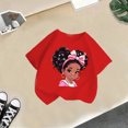 thumbnail image 5 of Girls' Short Sleeve Cartoon Painted Graphic T-Shirt, Everyday Casual Wear, Soft & Comfortable Fit Tops Red,7-8 Years, 5 of 5