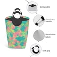 thumbnail image 4 of Bingfone Colorful Palm Leaves Laundry Hamper,Large Canvas Fabric Lightweight Storage Basket Toy Organizer Dirty Clothes Collapsible, 4 of 6