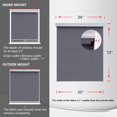 thumbnail image 7 of LUCKUP Cordless Roller Shades Blackout Window Blinds with Valance Cover Fabric Room Darkening Shades Privacy Protection for Home Office Bedroom Easy to Install 24" W x 72" L(Grey), 7 of 7